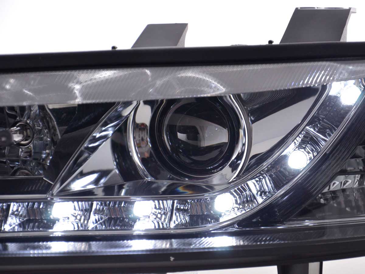Scheinwerfer Set Daylight LED Tagfahrlicht Opel Vectra B 99-02 chrom Scheinwerfer Set Daylight LED Tagfahrlicht Opel Vectra B 99-02 chrom